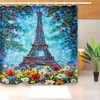 Waterproof Eiffel Tower Bath Curtain For Bathroom Decor