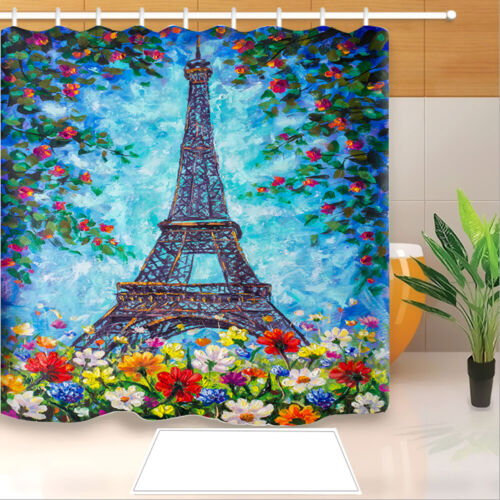 Waterproof Eiffel Tower Bath Curtain For Bathroom Decor