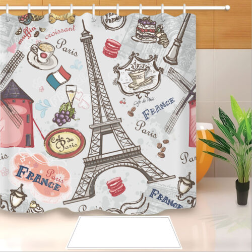 Waterproof Eiffel Tower Bath Curtain For Bathroom Decor