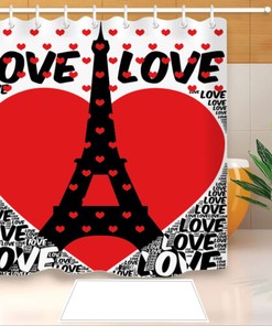 Waterproof Eiffel Tower Bath Curtain For Bathroom Decor