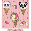 Waterproof Fabric Bathroom Curtain with Cute Panda, Cat, and Unicorn Design 