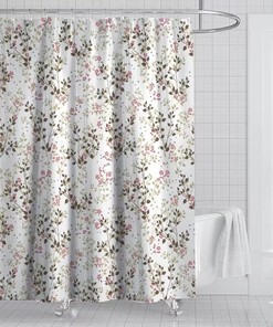 Waterproof Fabric Bathroom Curtains Spring Flower Curtains With Fresh Floral Design