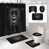 Waterproof Fabric Black Dog Bulldog Shower Curtain For Canine-Themed Bathroom Decor