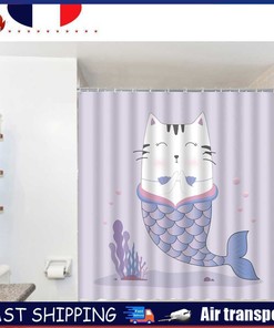 Waterproof Fabric Car Mermaid Shower Curtain, Perfect For Anyone Who Loves Both Cars And Mermaids