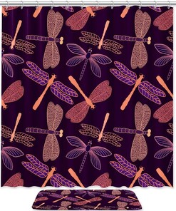 Waterproof Fabric Dragonfly Shower Curtain For A Refreshing Bath Experience