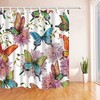 Waterproof Fabric Floral Butterfly Shower Curtain With Lovely Flowers For A Relaxing Bathroom 