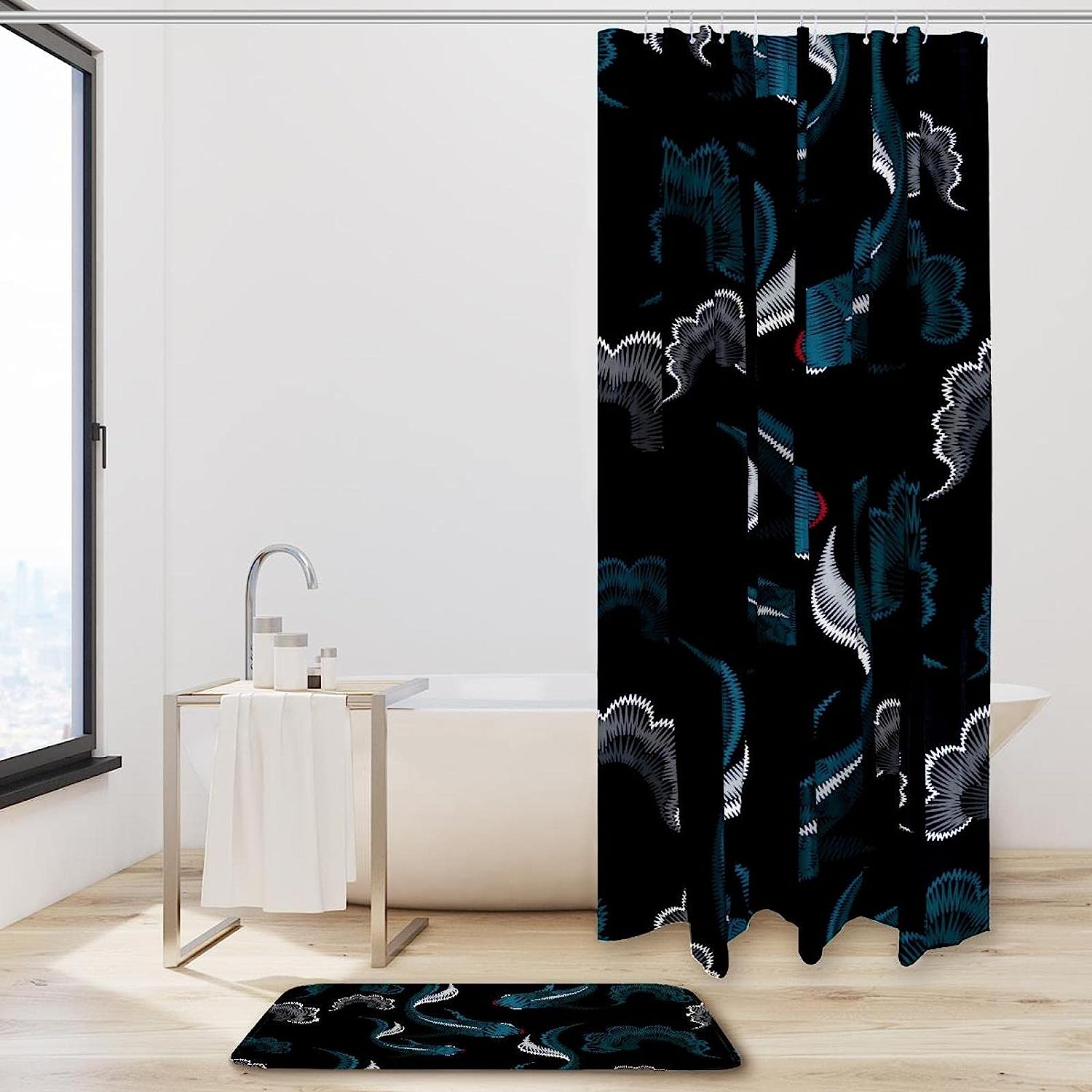 Waterproof Fabric Koi Fish Shower Curtain for Any Bathroom Decor
