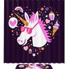 Waterproof Fabric Purple Unicorn Shower Curtain for Magical Bathroom Decor