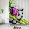 Waterproof Fabric Shower Curtain - Bamboo Orchid Spa Zen Stones Bathroom Decor