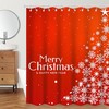 Waterproof Fabric Shower Curtain For Festive Bathroom Decor Featuring Christmas Baubles On Snowflake Print