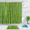 Waterproof Fabric Shower Curtain - Sprout Bamboo Forest Background 