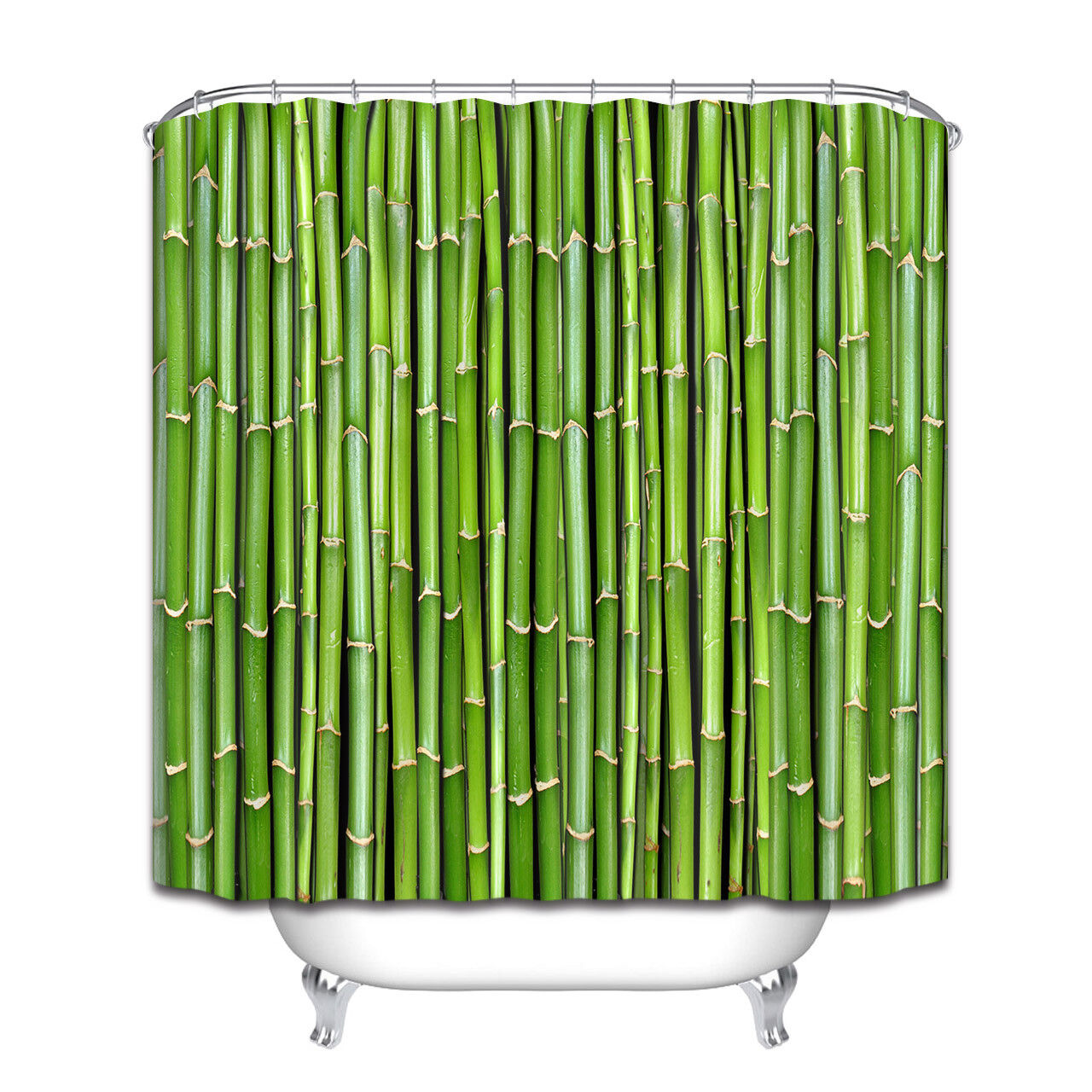 Waterproof Fabric Shower Curtain - Sprout Bamboo Forest Background