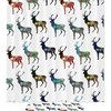 Waterproof Fabric Shower Curtain With Colorful Deer Graffiti Print, Perfect For Bathroom Decor