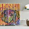 Waterproof Fabric Shower Curtain With Colorful Graffiti Print Of Cute Puppy Dog, Fun Bath Accessory