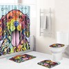 Waterproof Fabric Shower Curtain With Cute Baby Dog Graffiti Print, Ideal For Dog Lovers