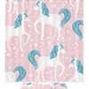Waterproof Fabric Shower Curtain With Funny Unicorns Print, Perfect Bathroom Decor Idea For Mythical Lovers 
