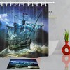 Waterproof Fabric Shower Curtain with Pirate Ghost Ship Print