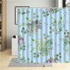 Waterproof Fabric Shower Curtain with Printed Botanical Themes and Succulent Design for Bathroom Decor