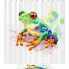 Waterproof Fabric Shower Curtain with Watercolor Red-Eyed Green Tree Frog for Nature-inspired Bathroom Decor
