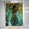 Waterproof Fabric Small Shower Curtain with Tree of Life Motif for RV Camper