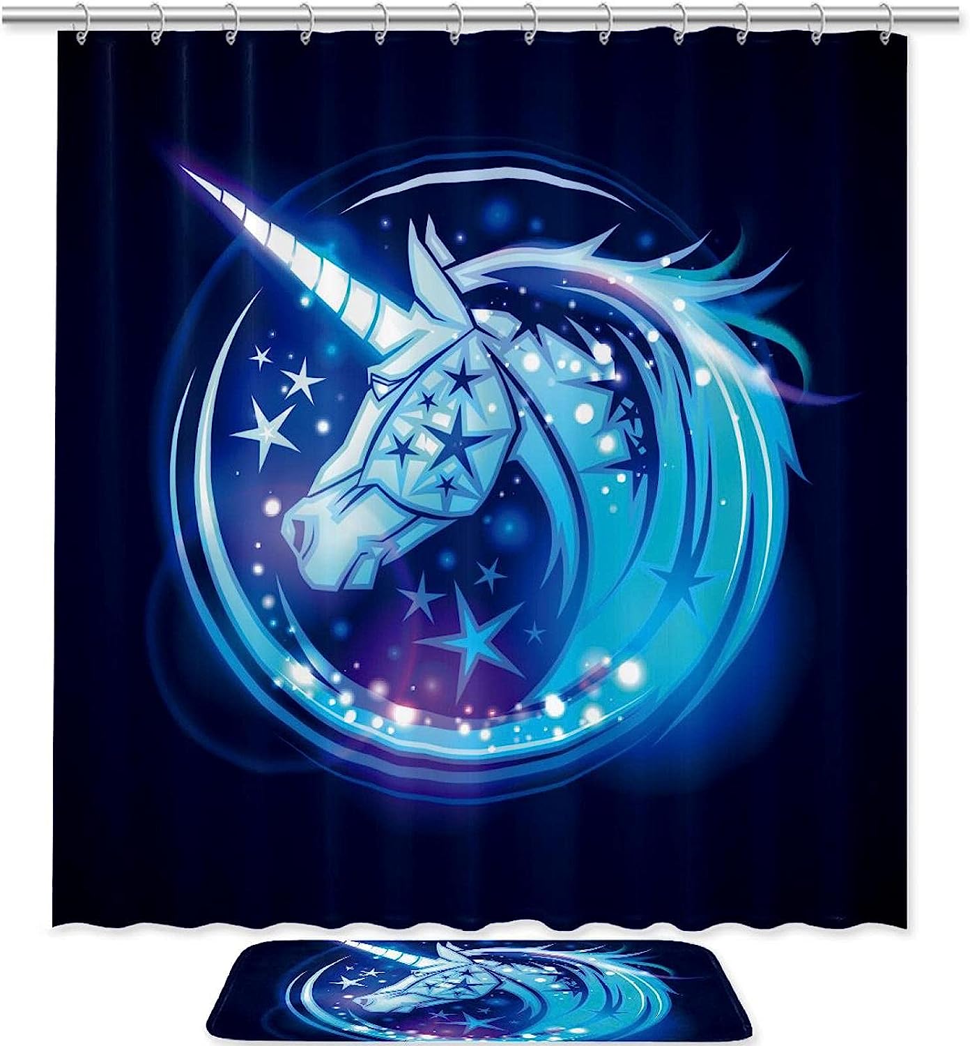 Waterproof Fabric and Beautifully Designed Magic Unicorn Shower Curtain - Transform Your Bathroom into a Wonderland.