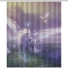 Waterproof Fabric with Magic Unicorns Print - Perfect for Adding a Whimsical Touch to Your Bathroom Decor. 