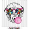 Waterproof Funny Monkey Bathroom Curtain Unique Print Shower Curtain