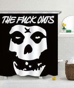 Waterproof Funny Skull Shower Curtain For Gothic Bathroom Decor, Great For Halloween 