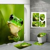 Waterproof Green Frog Shower Curtain For Fun Bathroom Decor 