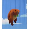 Waterproof Grizzly Bear Lemming Shower Curtain for Wildlife Inspired Bathroom Decor