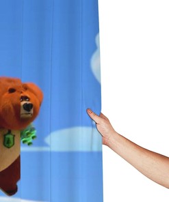 Waterproof Grizzly Bear Lemming Shower Curtain for Wildlife Inspired Bathroom Decor