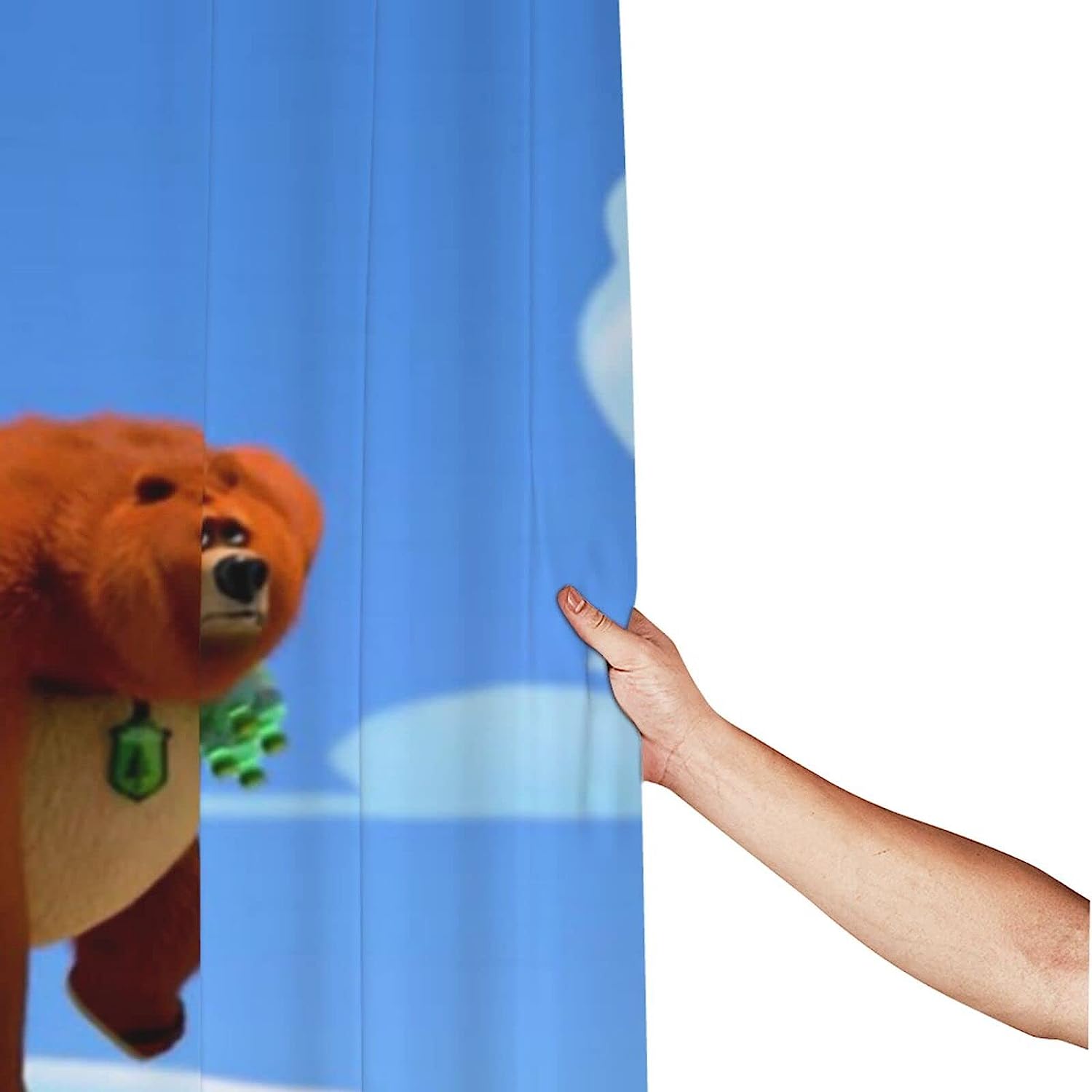 Waterproof Grizzly Bear Lemming Shower Curtain for Wildlife Inspired Bathroom Decor