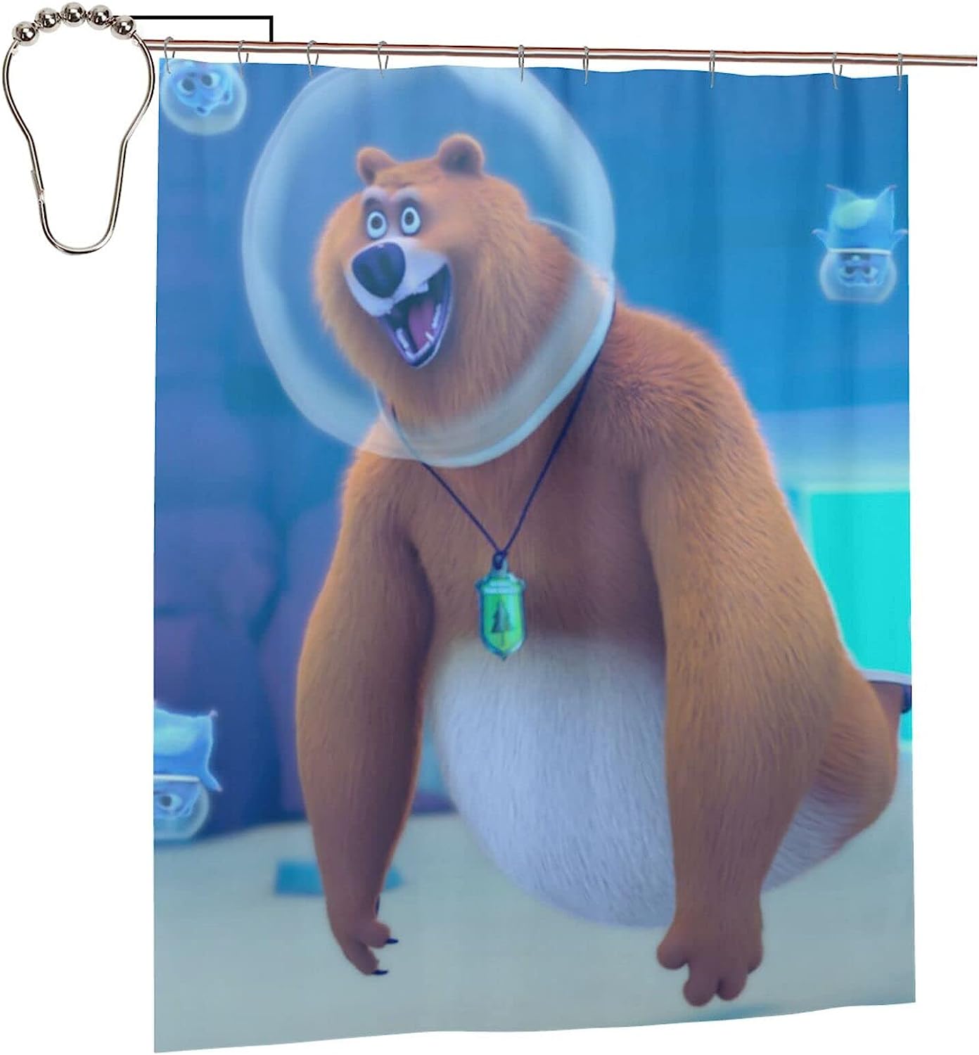 Waterproof Grizzly Bear The Lemmings Shower Curtain for Quirky Bathroom Decor
