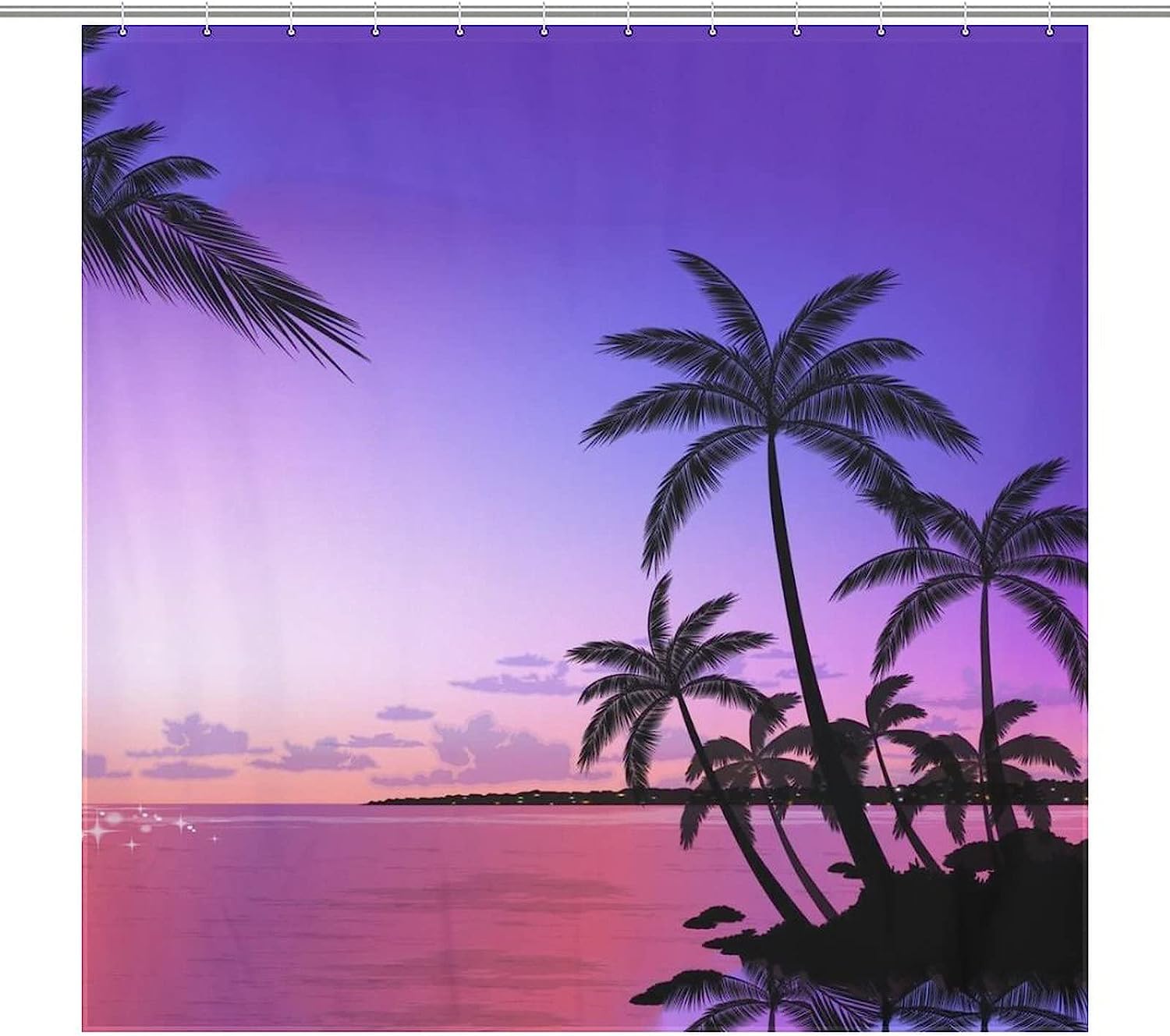 Waterproof Hawaii Palm Trees Shower Curtain For Bathroom Decoration