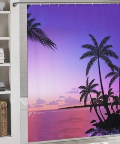 Waterproof Hawaii Palm Trees Shower Curtain For Bathroom Decoration