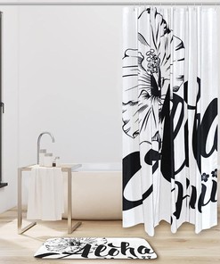 Waterproof Hawaiian Language Greeting Shower Curtain For Bathroom