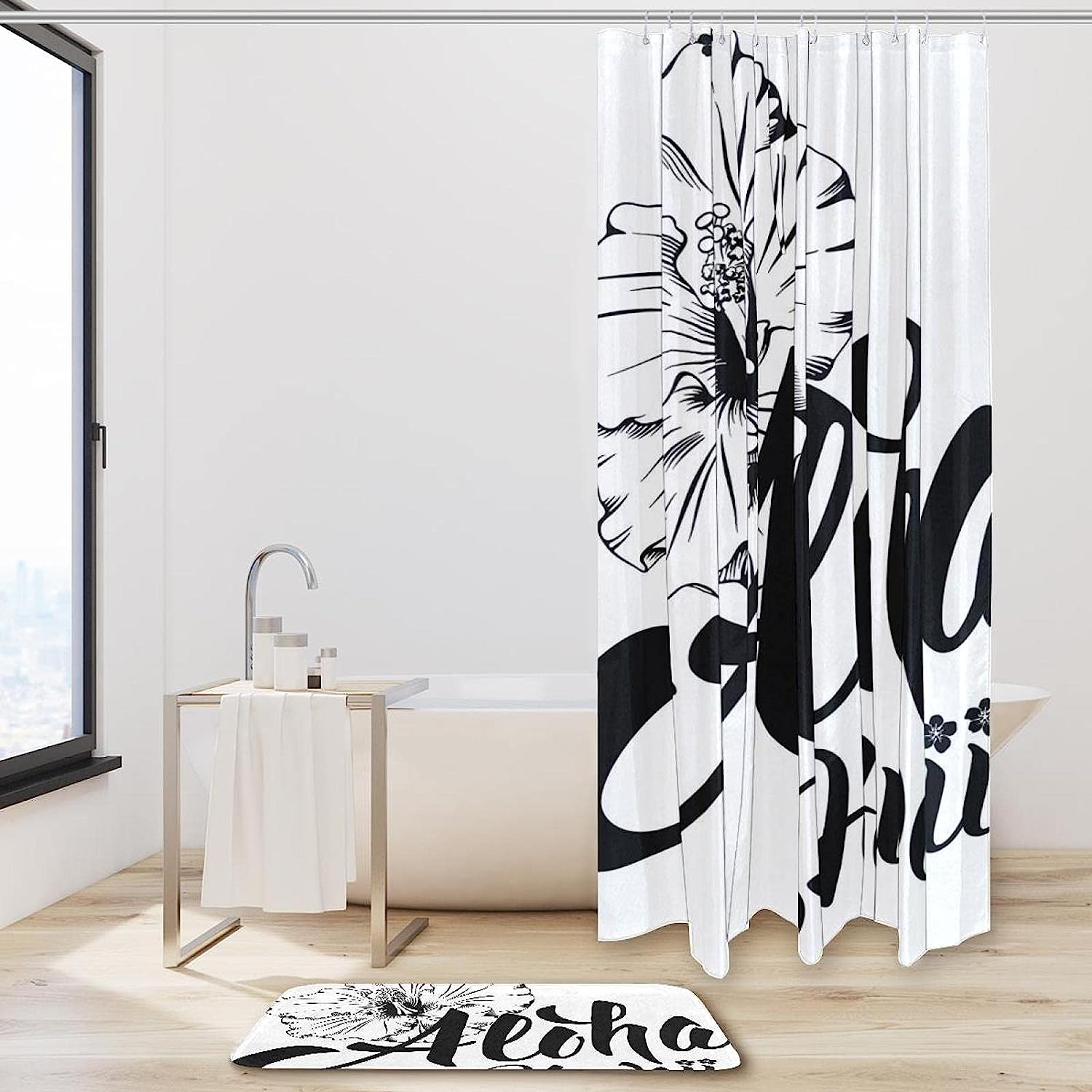 Waterproof Hawaiian Language Greeting Shower Curtain For Bathroom