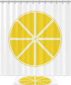 Waterproof Lemon Pattern Shower Curtain - Fresh Bathroom Curtain Decor