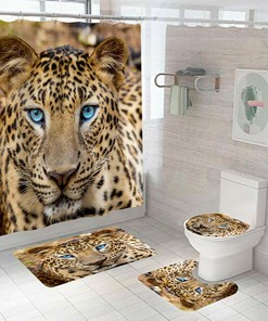 Waterproof Leopard Print Shower Curtain for Stylish Bathrooms