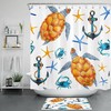 Waterproof Marine Life Sea Turtle Starfish Crab Anchor Fabric Shower Curtain