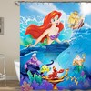 Waterproof Mermaid Print Shower Curtain for Children's Room Decor
