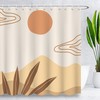 Waterproof Mid Century Abstract Shower Curtain, Boho Bathroom Decor