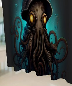 Waterproof Monster Shower Curtain with Nautical Bathroom Decor - Durable Fabric for Bathroom Showers and Bathtubs
