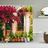Waterproof Multi Size Shower Curtain Hook With Garden Flowers Design