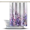 Waterproof Multi-Dimensional Watercolor Peony Flowers Shower Curtain With Floral Print
