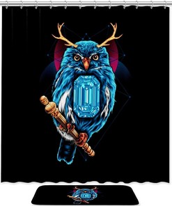 Waterproof Owl Shower Curtain for Bathroom Decor