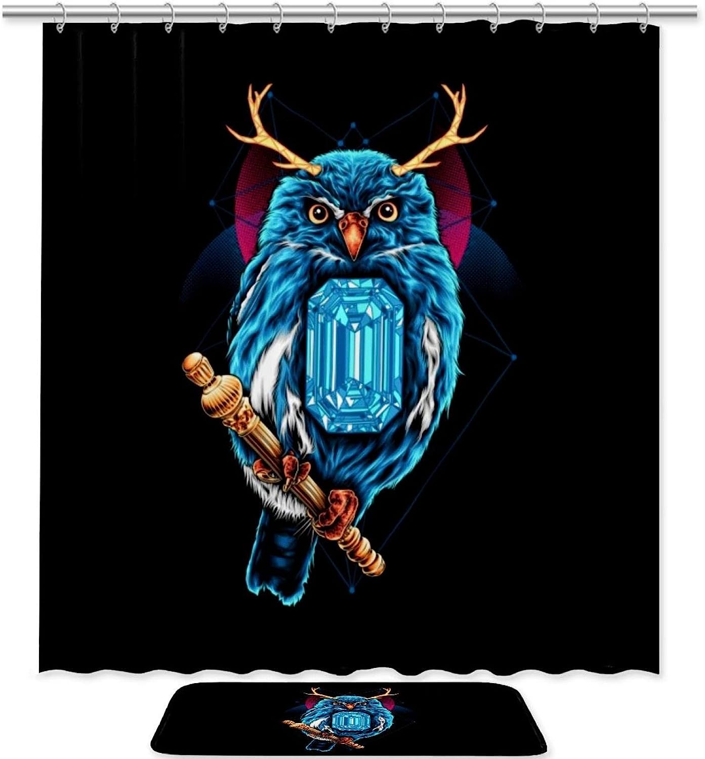 Waterproof Owl Shower Curtain for Bathroom Decor