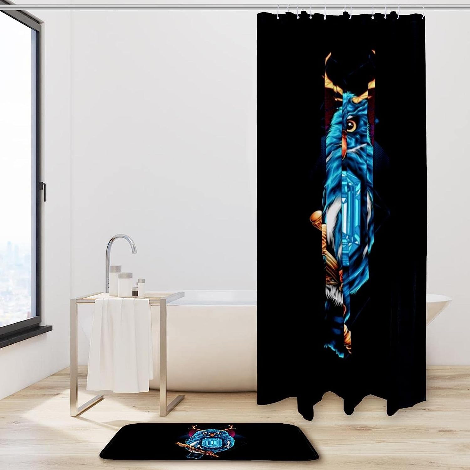 Waterproof Owl Shower Curtain for Bathroom Decor