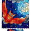 Waterproof Owl Stained Glass Shower Curtain for Bathroom Decor