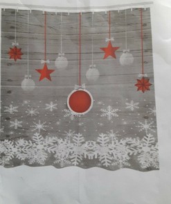 Waterproof Package Featuring Stars And Snowflakes Print Shower Curtain For Festive Bathroom Decor